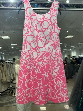 LILLY PULITZER Pink and White Floral A-Line Dress